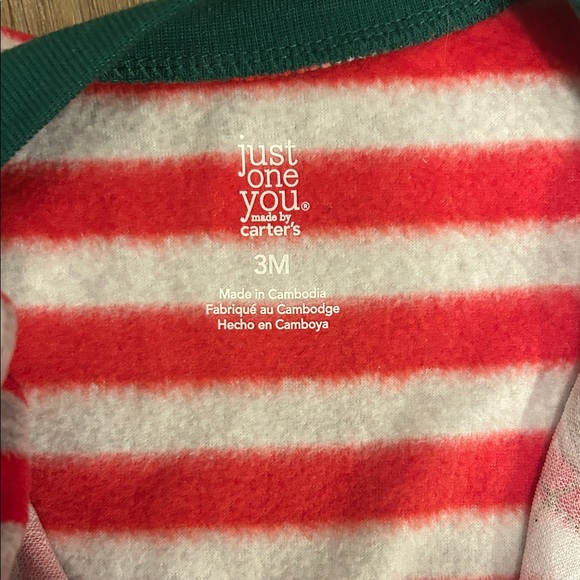 Carter's Festive Red and White Reindeer Footie - Picture 2 of 3